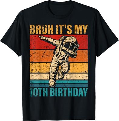 10 Year Old Birthday Astronaut Bruh It's My 10th Birthday Gift Unisex T-Shirt