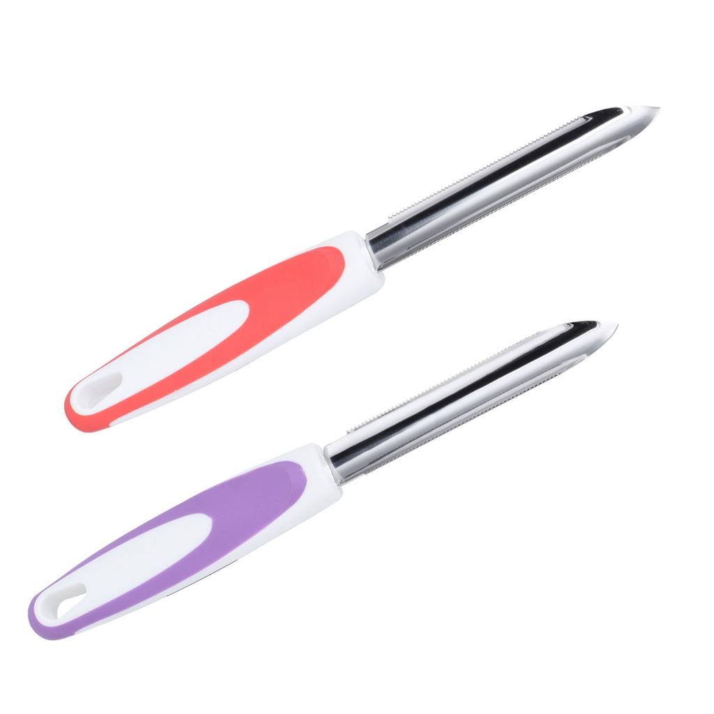 2Pcs Stainless Steel Fruit Pepper Corer Core Remover Tools Kitchen Supplies OrangePurple