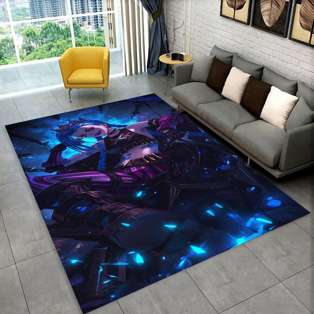 3D LOL League of Legends Jinx Game Gift Carpet Rug for Living Room Bedroom Home Sofa Decoration,kids Play Non-slip Floor Mat