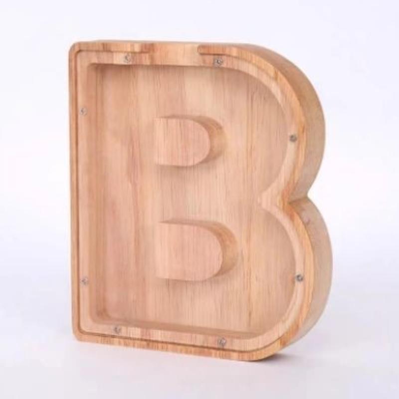 Wooden Letters Piggy Bank DIY Creativity Coin Banknotes Children's Money Box Funny Money Organizer Storage Box Home Decors