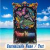 Floral Garden Theme Beach Towel Personalized Custom Name & Text Soft Quick Dry Beach Towel for Swimming Travel