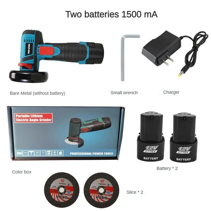 

3-дюймовая мини-бытовая электрическая угловая шлифмашина ручная отрезная машина портативный полировальный электроинструмент Two battery