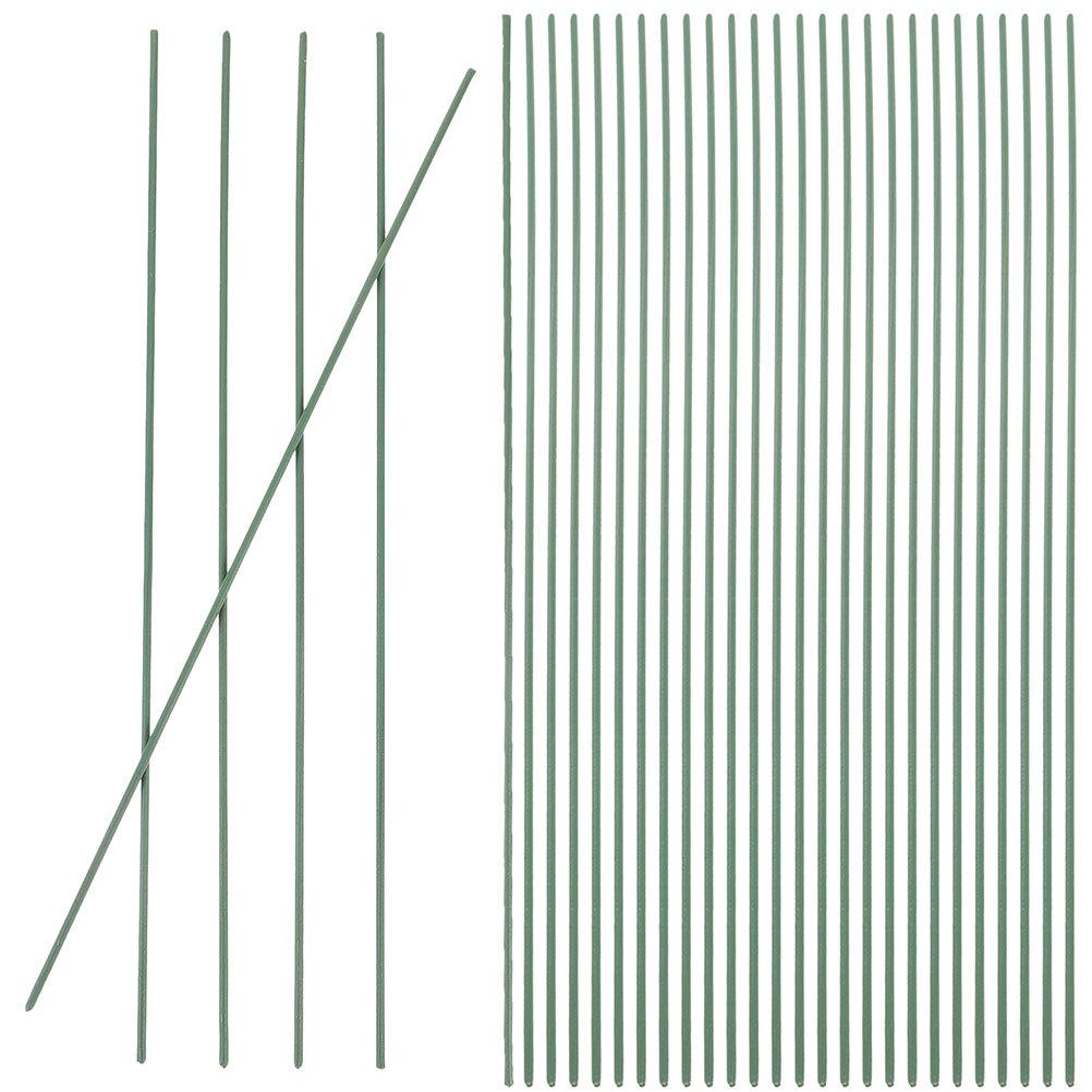 100Pcs Green Floral Iron Wire Stems 30cm Metal Craft Flower Rods DIY Artificial Flower Stems Wedding Floral Arrangement Supplies