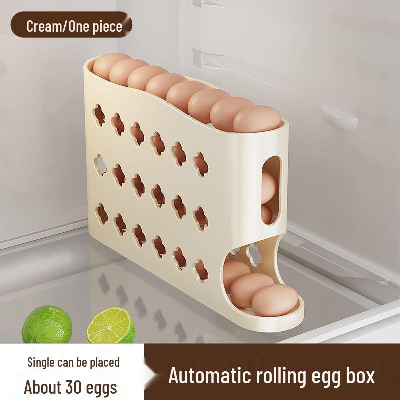 

Подставка для яиц в холодильник - Роликовый контейнер для хранения и поднос для сохранения свежести Automatic Rolling Egg Box - Approx. 30 Eggs