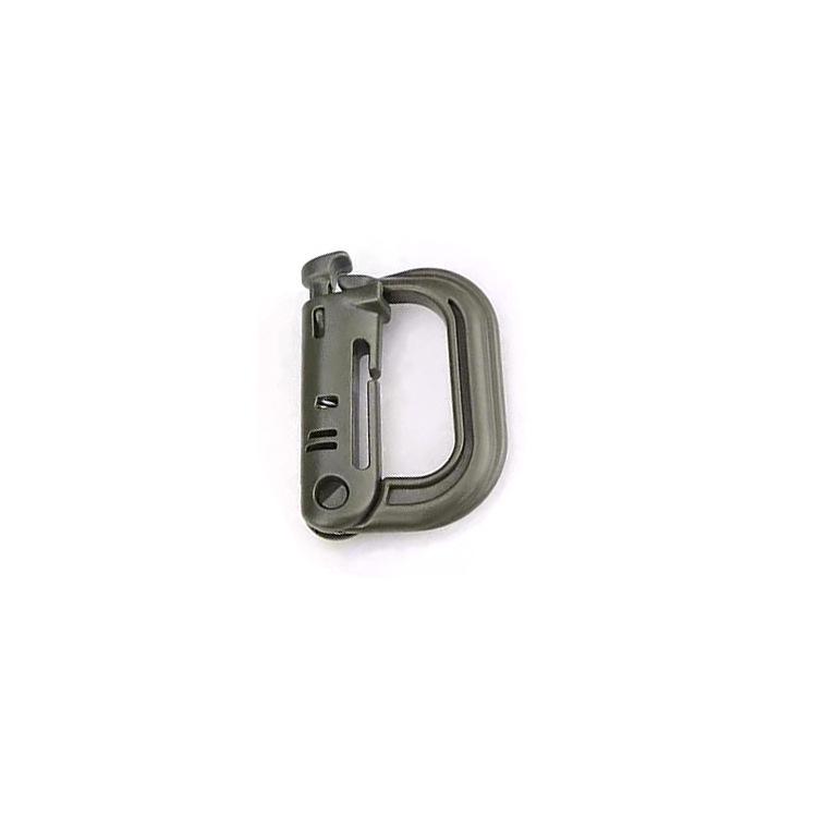 Moschettone tattico leggero tipo D: Plastica-Acciaio Accessorio Rapido per Alpinismo e Zaino (ITW GRIMLOC)