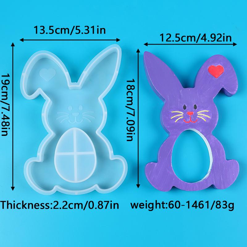 Bunny Candle Silicone Resin Mold for Easter Rabbit Candlestick Plaster Soap Ornaments Casting Making Home Decor