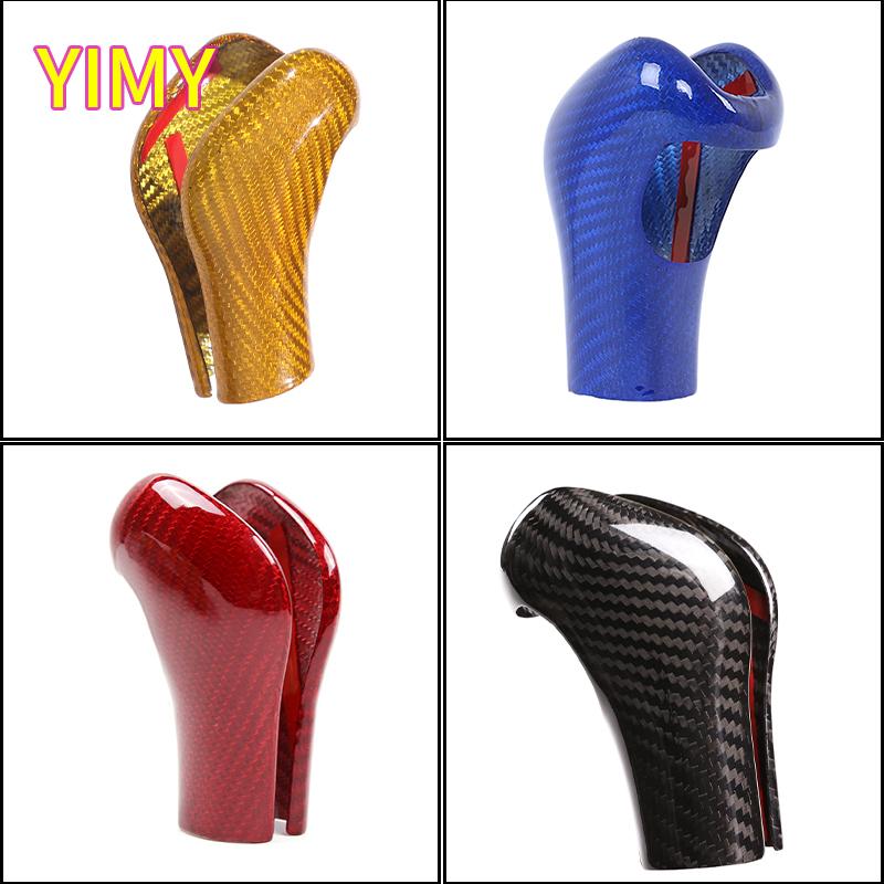 Real Carbon Fiber Car Gear Shift Knob Cover Trim Sticker Fit for Porsche Cayenne 2011-2017 Auto Interior Accessories