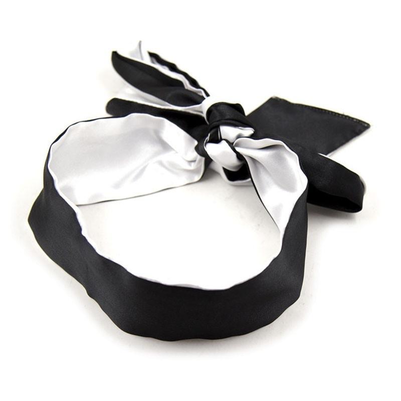 Flirting Blindfold Soft Silk Satin Eye Patch Mask Ribbon Bondage Sex Products Double Layer