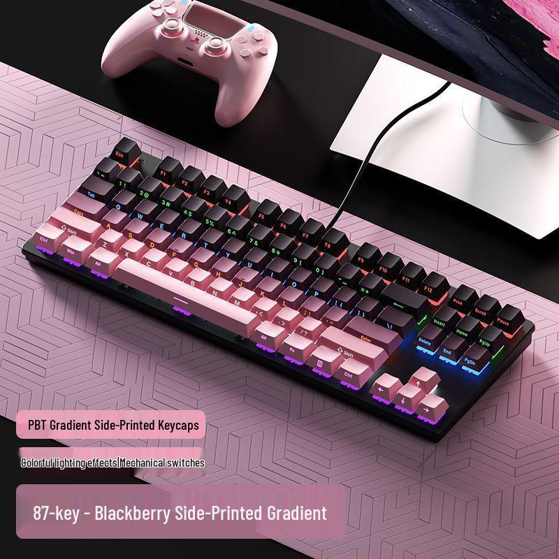87-Key Mechanical Keyboard with Blue, Black, Red, Brown Switches - Wired for E-sports, Gaming, Typing, Desktop, Laptop, Universal Compatibility