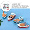 8 Pcs Mediterranean Fishing Boat Miniature Ornament Resin Model Decor Accessories Marine Decoration Sea Christmas Ship