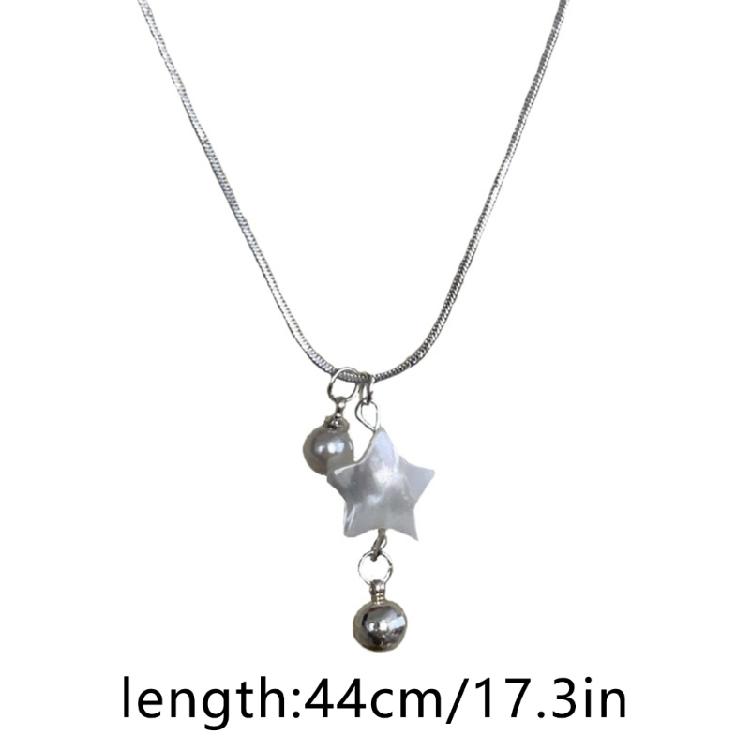 Pearls Star Pendant Necklace Sweet Cool Clavicle Chain Choker Neck Chain