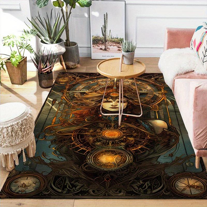 1pc Tarot Print, Design Indoor Area Rug - Soft, Anti-Slip, and Durable Gaming Room Decor for Bedroom, Living Room