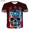 Skull 3D Printed T-shirt with Horror Figure Men's Casual Oversized Short-sleeved Streetwear
