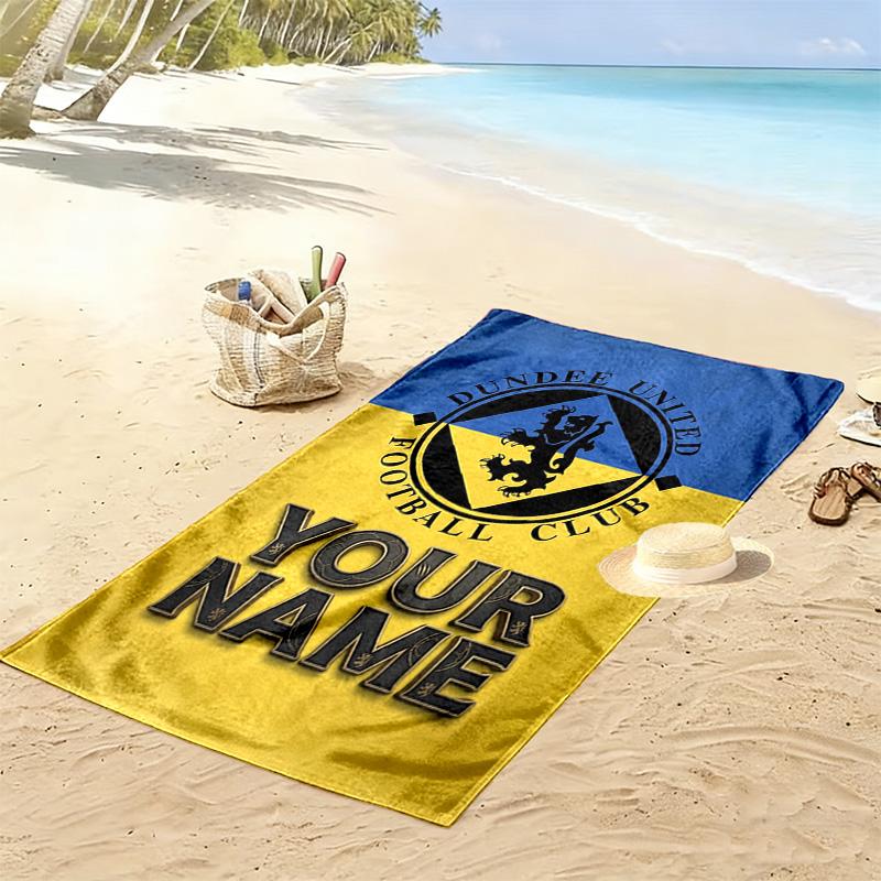 Name Custom Dundee United FC Print Beach Towel, Large Soft Quick Dry Towel for Beach Camping Swimming