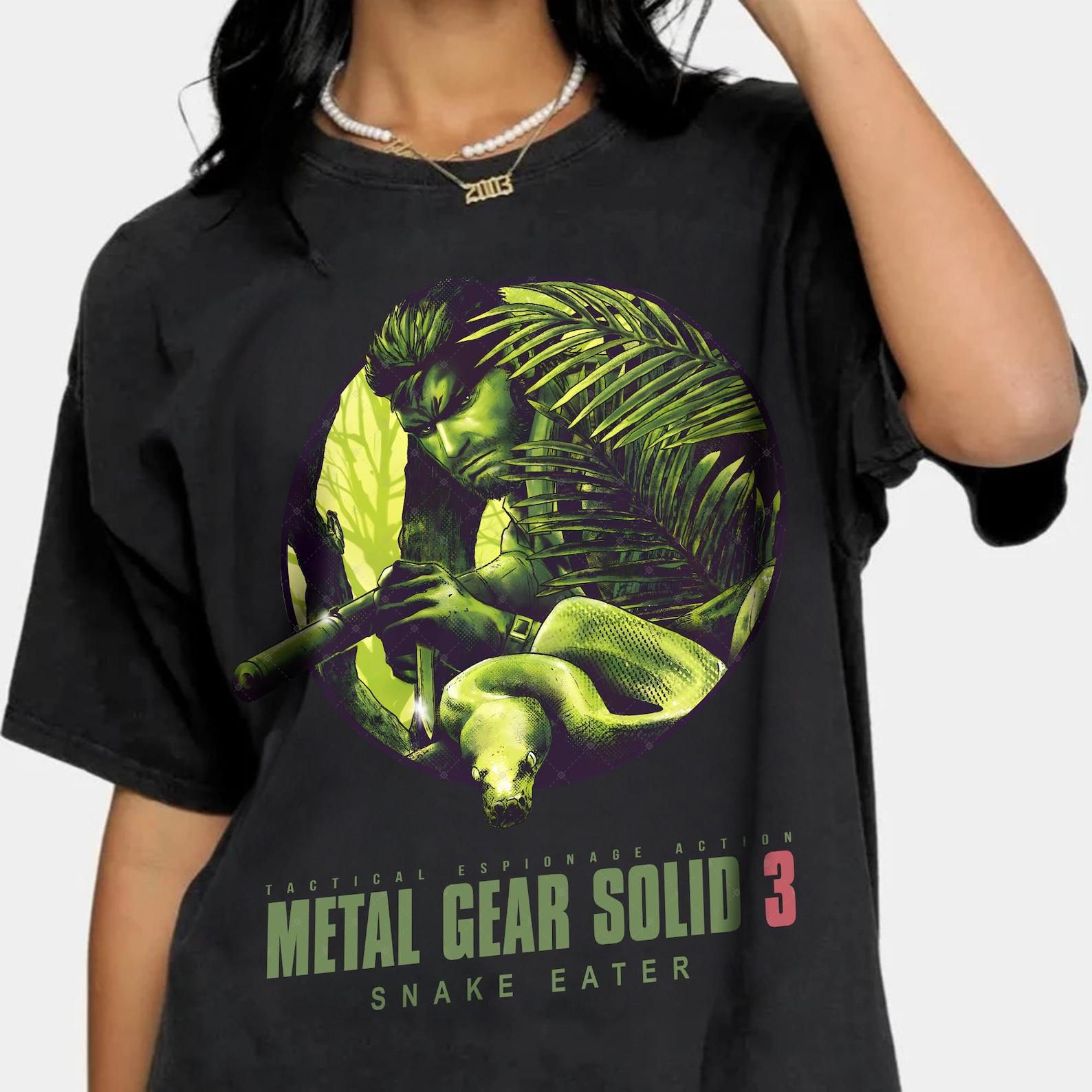Casual Metal Gear Solid Snakes Shirts, Metal Gear Solid T shirt, Snake Eater, Funny Metal Gear Shirt, Crewneck Cotton Snake Short Sleeve Tee S