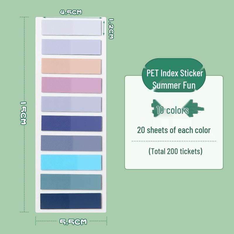 PET Morandi Translucent Sticky Notes - Cute Question Marking & Classification Memo Stickers.