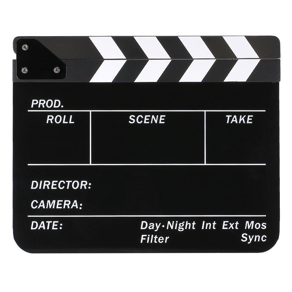 Acrylic Striped Movie Clapperboard Photography Prop