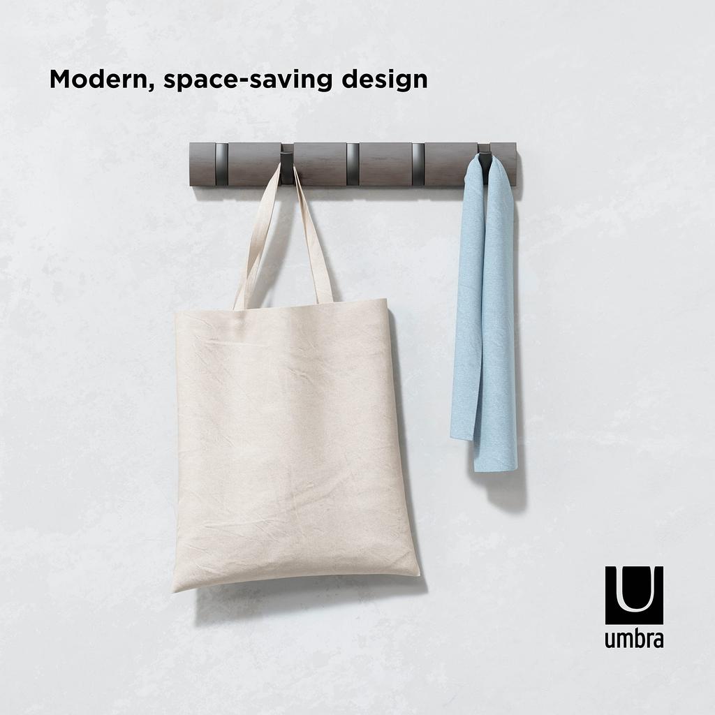 Umbra Wall-Mounted 5-Piece Flip Hook Set (23188501045), Gray/Bewter