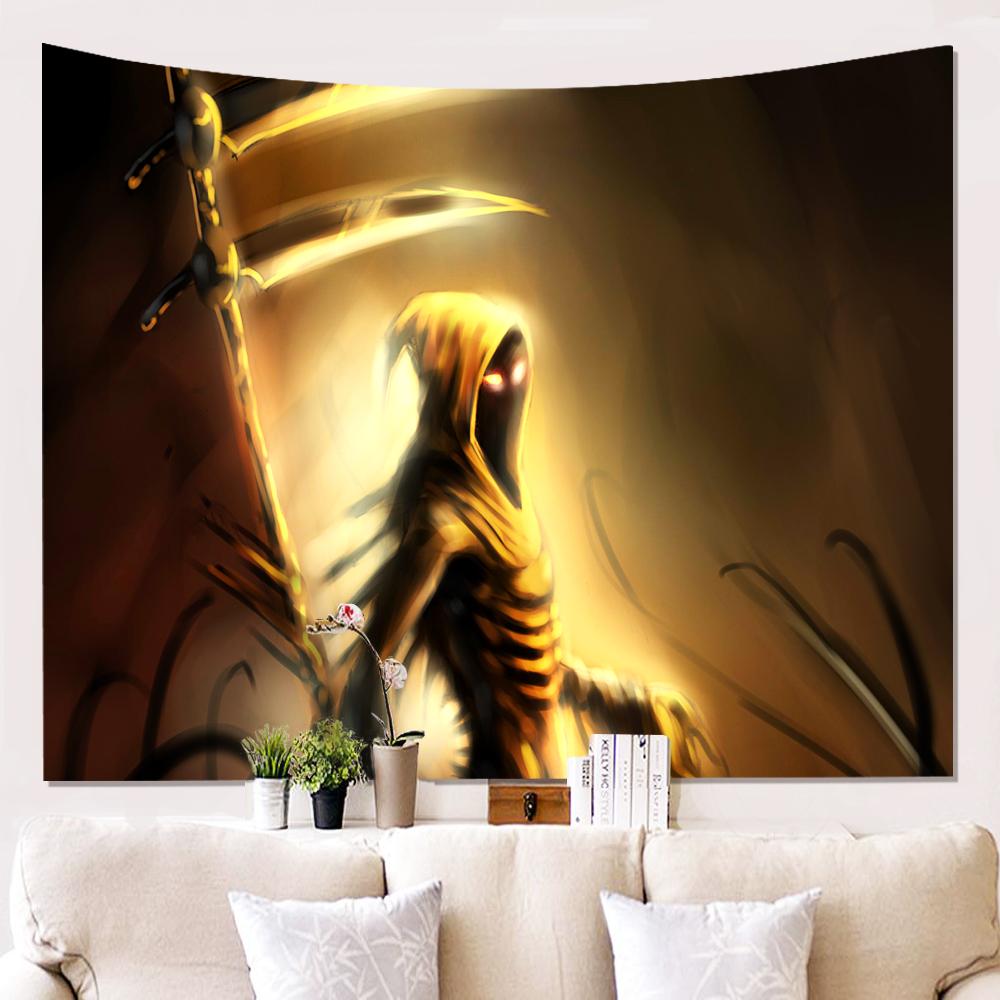 

Домашний декор Хэллоуин гобелен настенный ужас ужас череп принт гобелен хиппи бохо арт-деко гобелен 230x180 см Tapiz 100X75CM