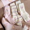 Female Autumn and Winter Thickened Warm Lovely Pink Moon Floor Sleep Tube Cotton Socks