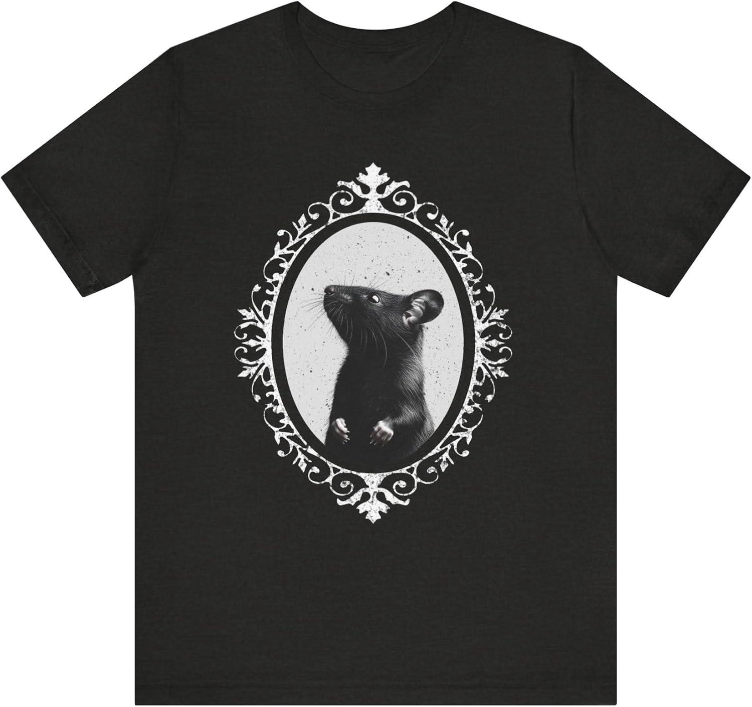 

Victorian Black Rat Shirt, Retro Cute Rat Design, Weirdcore Rat Mom Tshirt, Creepy Cute Goth Apparel, Alternative Witchy Gift XXXXXL чорний