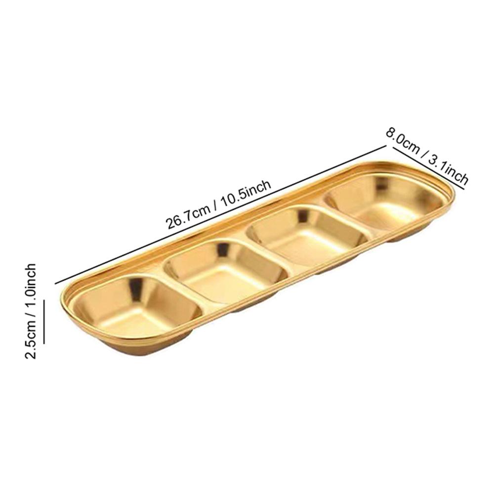 Stainless Steel Camping Seasoning Plate Tray Sauce Dish Spice Plates Pepper Roast Meat Sauce Dishes Bowl BBQ Tableware