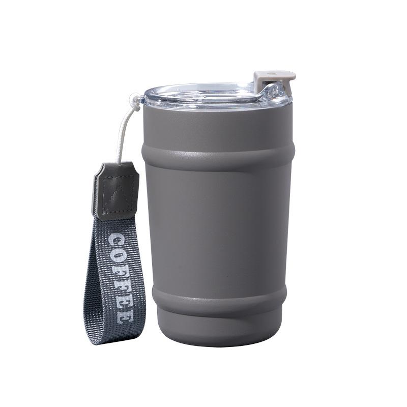 Neuer Kaffeebecher mit Wärmeisolierung und Trageschlaufe Hochwertiger Wasserbecher aus Edelstahl Großes Fassungsvermögen für den Außenbereich mit tragbarem Geschenkbecher