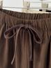 Plus Size Women's Spring Drawstring Elastic Waist Wide-Leg Casual Pants