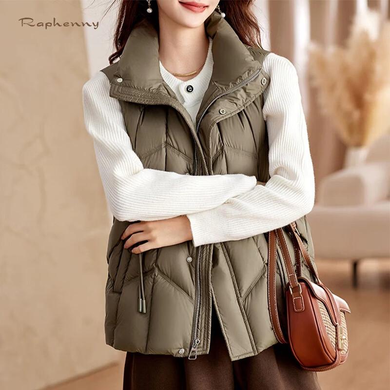Raphenny Women s Fashion Casual Short Down Vest L