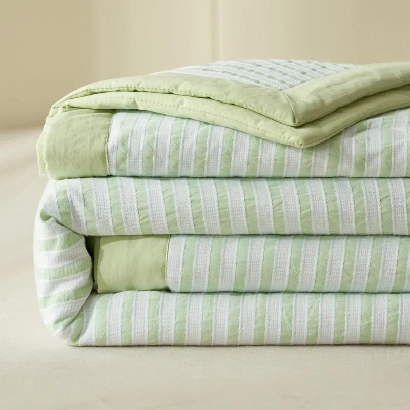 New High-End Jacquard Summer Quilt 100% Cotton Fabric Soya Fibre Filling Thin Comforter Soft Skin Fiendly Summer Blanket