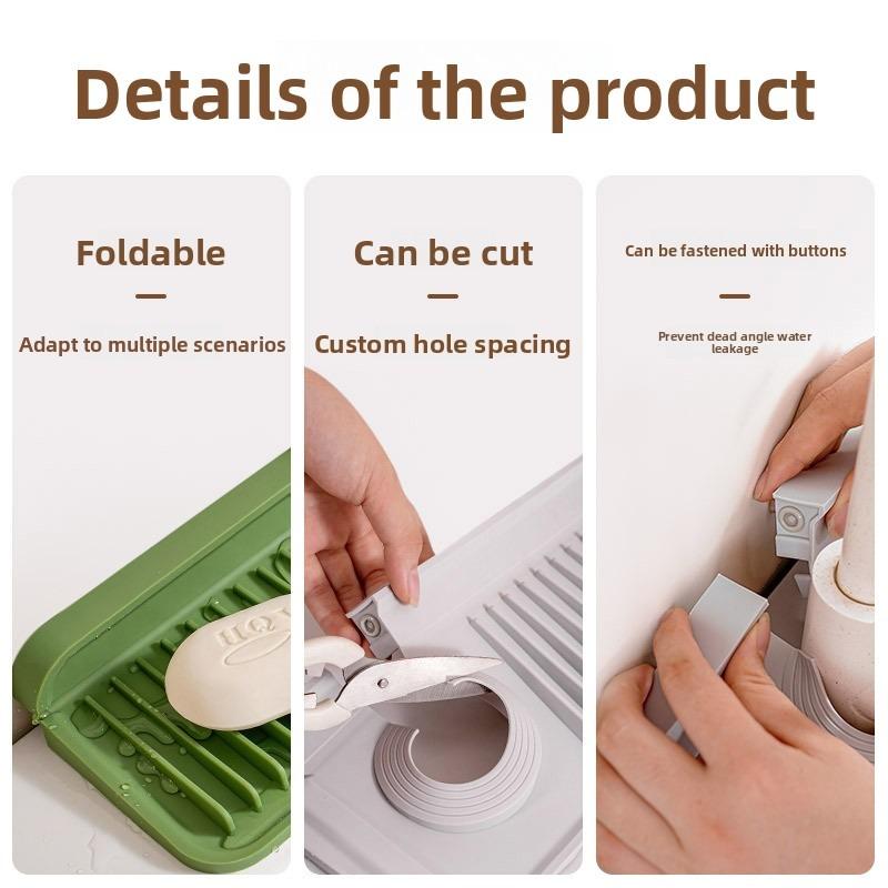 Upgraded Button Silicone Faucet Drain Pad, Kitchen Sink Storage Pad, Washbasin Leak-proof and Anti-slip Pad