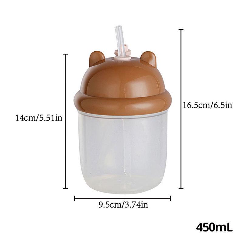 Kids' Cute Portable Mini Straw Cup - Chubby PP Design with Printed Logo