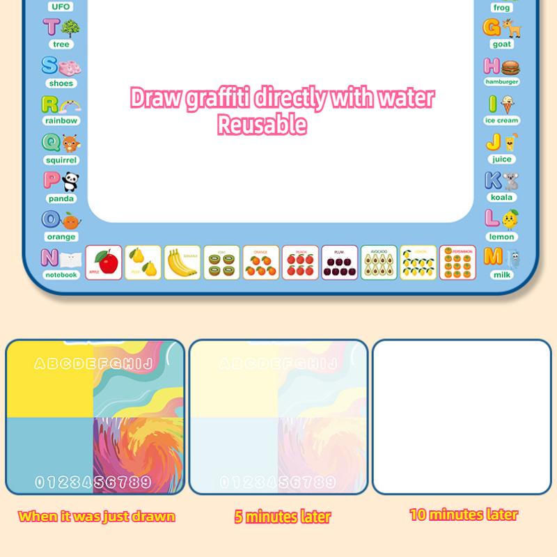 Magical Water Canvas Children's Learning Blanket Water Writing Cloth Repeated Graffiti Water Painting Blanket Large Watercolor Graffiti Pad