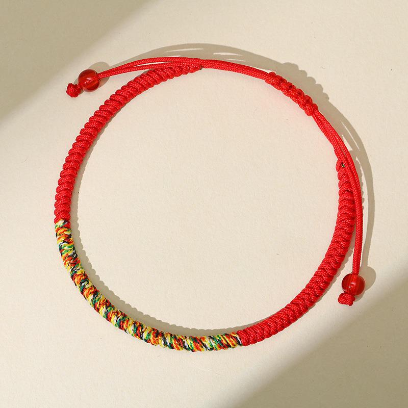 Handmade Zodiac Year of the Horse Red String Bracelet - Ethnic Style Woven Thread for Men & Women