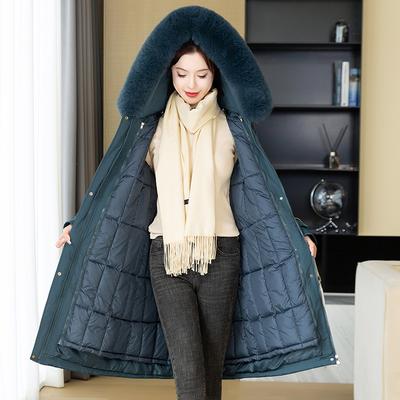Winter New Cotton-padded Pie Overcomes Hooded Removable Fur Collar Foreign-style Cotton Clothes Versatile Women's Coat