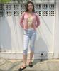 SINOON Gingham Capri Pants (Blue)