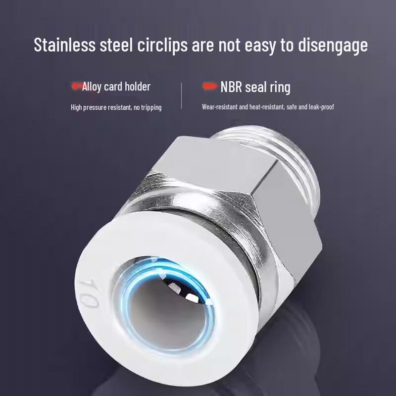 PC Threaded Straight Air Tube Connector