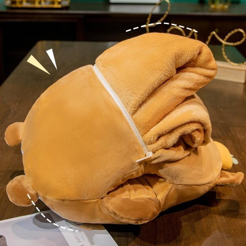 Air Conditioning Blanket Plush Pillow Blanket 3-in-1 Warm Blanket Cartoon Hand Warmer  Travel