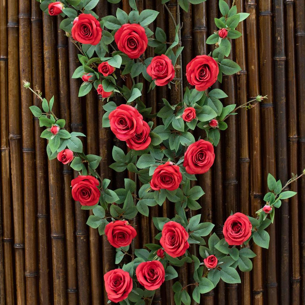 Artificial Rose Vine Hanging Basket and Arch Decoration