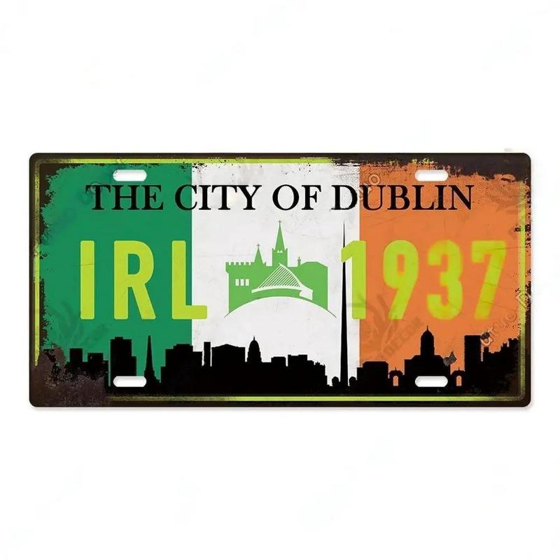 Retro Car 2D Metal Sign, Aluminum Wall Decor 15x30cm