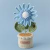 Handmade Crochet Knitted Sunflower Bouquet Creative Knitted Potted Plant Mini Cute Home Desktop Decorations Gifts for Lovers