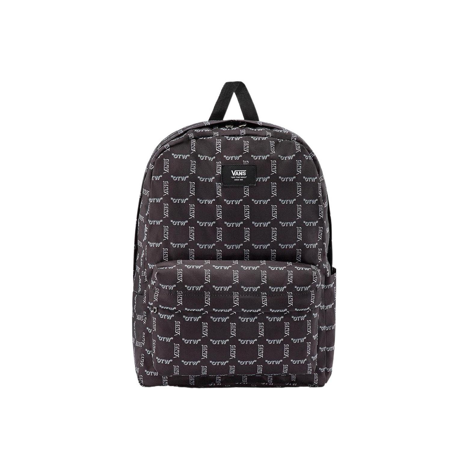 Vans All Over Logo Print Sports Casual Polyester Backpack Unisex Backpack Black VN0A5KHQYOQ Black