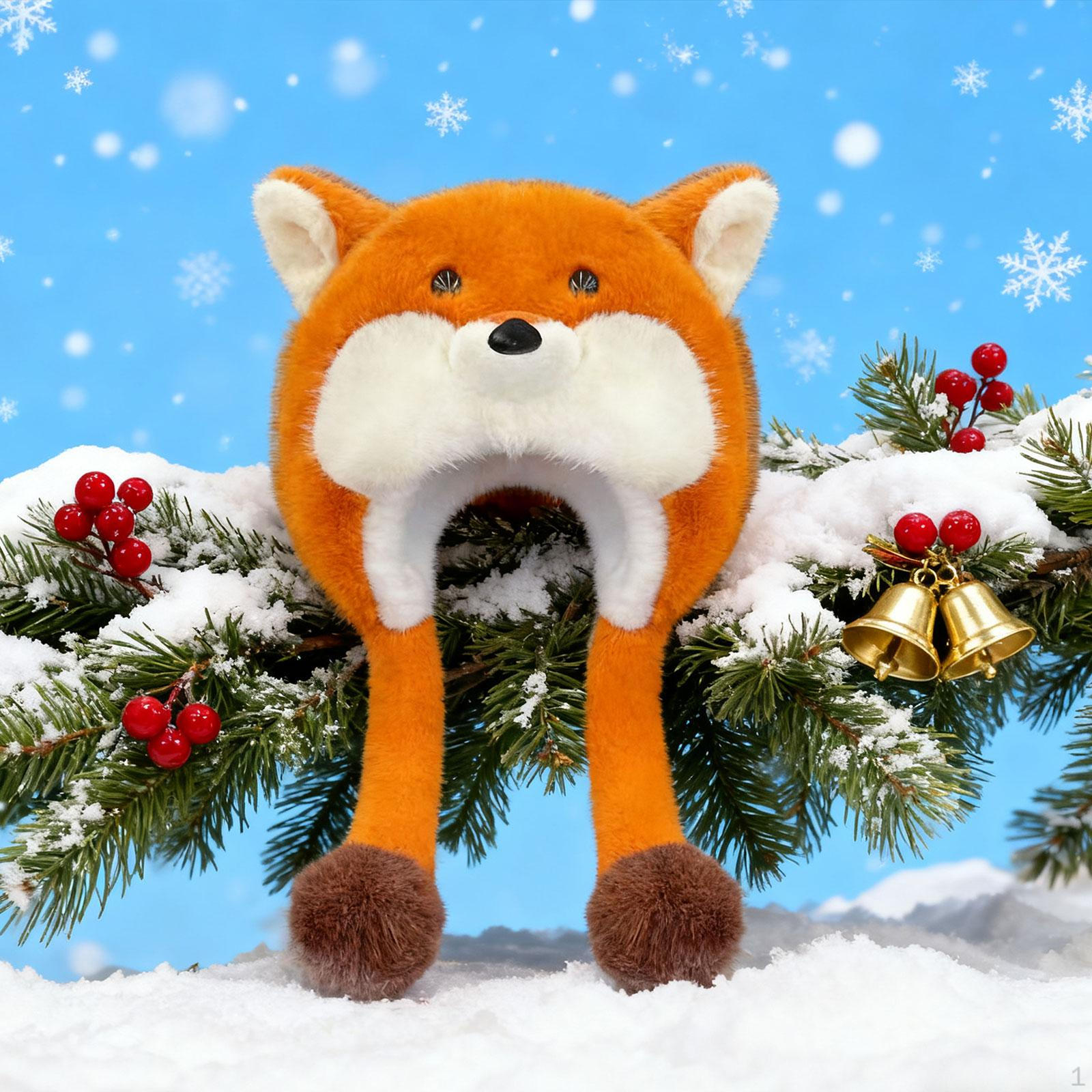 

Animal Moving Ears Hat Funny Scarf for Party Cosplay Birthday Gift оранжевый