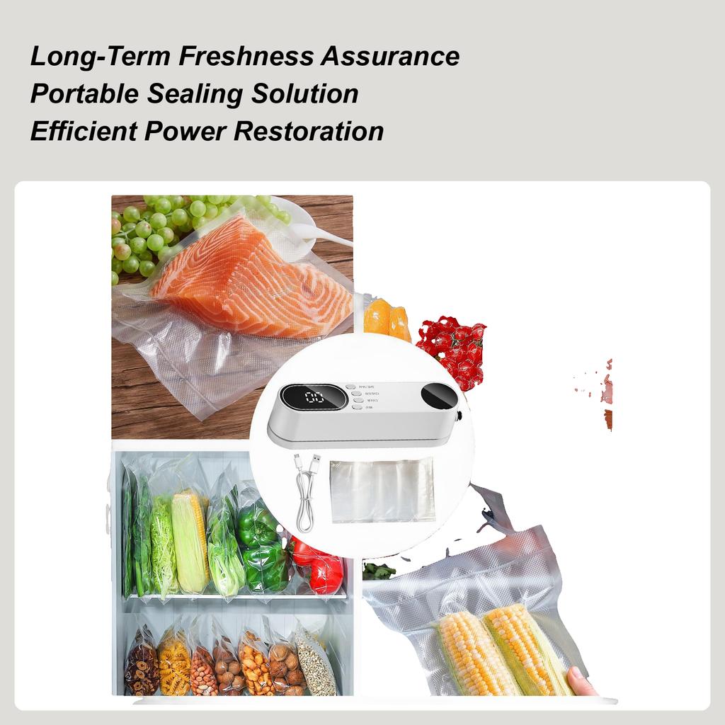 Mini Vacuum Sealer Compact Food Bag Sealing Tool Powerful Vacuum Sealer Machine For Home Dormitory Hotel Apartment Businesses