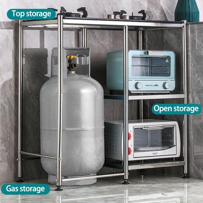 Verdicktes Edelstahl Gasgestell Haushaltsküchentischregale Multifunktionales Gasherd-Lagerregal