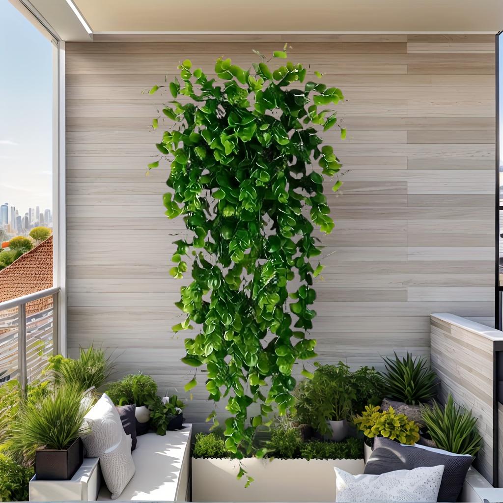 2 Pcs Artificial Hanging Plants with Perfect Elegant Leaf Touch, Perfect for All Perfect Holiday Scene Layout Decoration, Evergreen and Durable