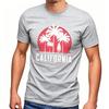 California Santa Monica Beach Graphic T Shirt Retro Palm Tree Print Unisex Cotton Short Sleeve Streetwear