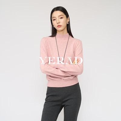Yalida Women's Mock Neck Cashmere Wool Blend Sweater