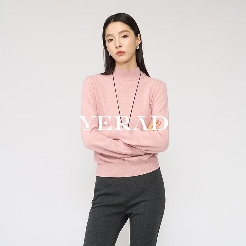 Yalida Women's Mock Neck Cashmere Wool Blend Sweater
