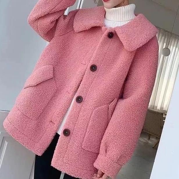 

Утолщенное пальто из искусственной овчины с цельнокроеным квадратным воротником, женская осенне-зимняя одежда большого размера, однобортное, свободное женское пальто 4XL белый